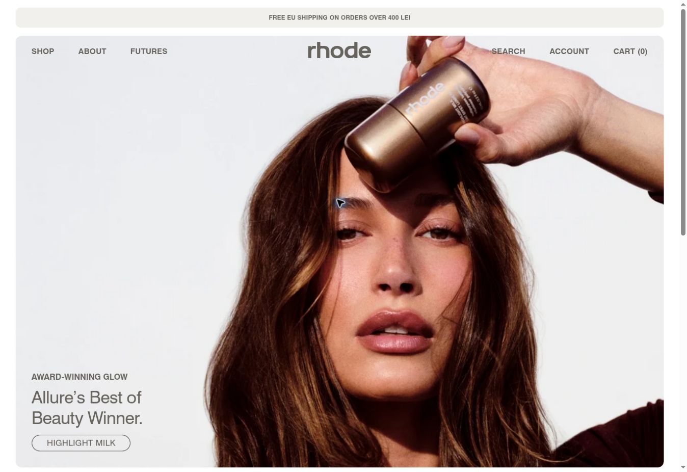 Rhode Skin website